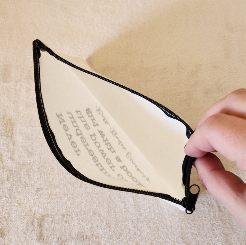 "Never Underestimate the Power of a Girl With a Book," Cosmetic Bag Zippet Pouch - Picture 5 of 5